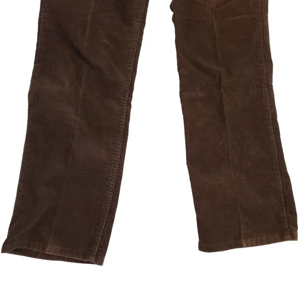 Vintage Brown Corduroy Straight‎ Leg Pants Rockabilly Retro Roebucks 34 X 30